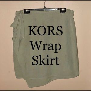 KORS by Michael Kors Linen Wrap Skirt